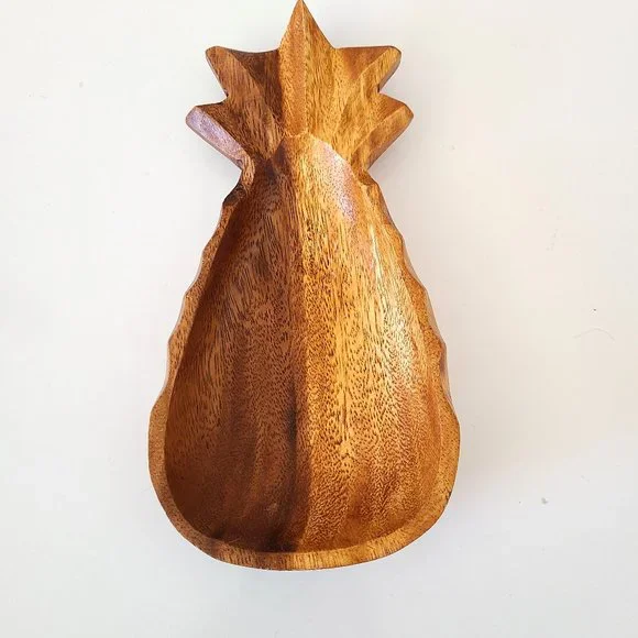 Pineapple shape wooden trinket dish. - Picture 2 of 4